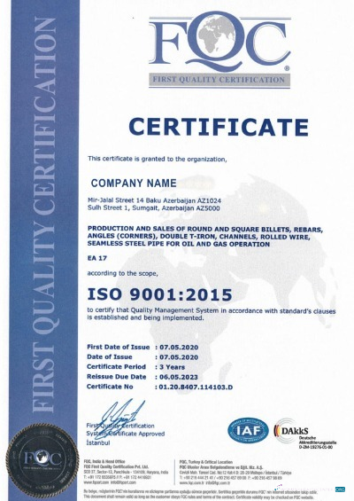 Download Azerbaijan Certificate of Registration Photoshop template